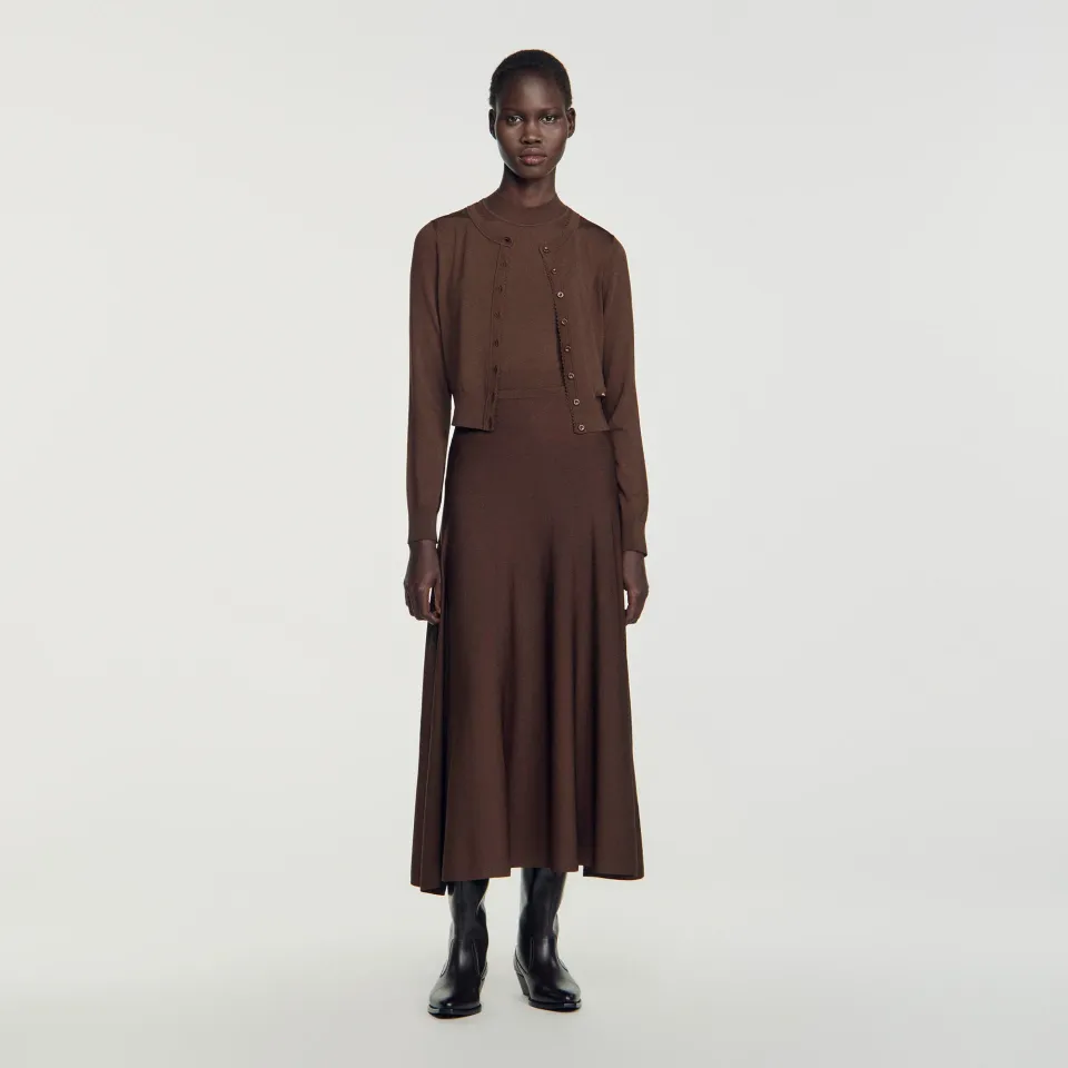 Long sheer-effect skirt
