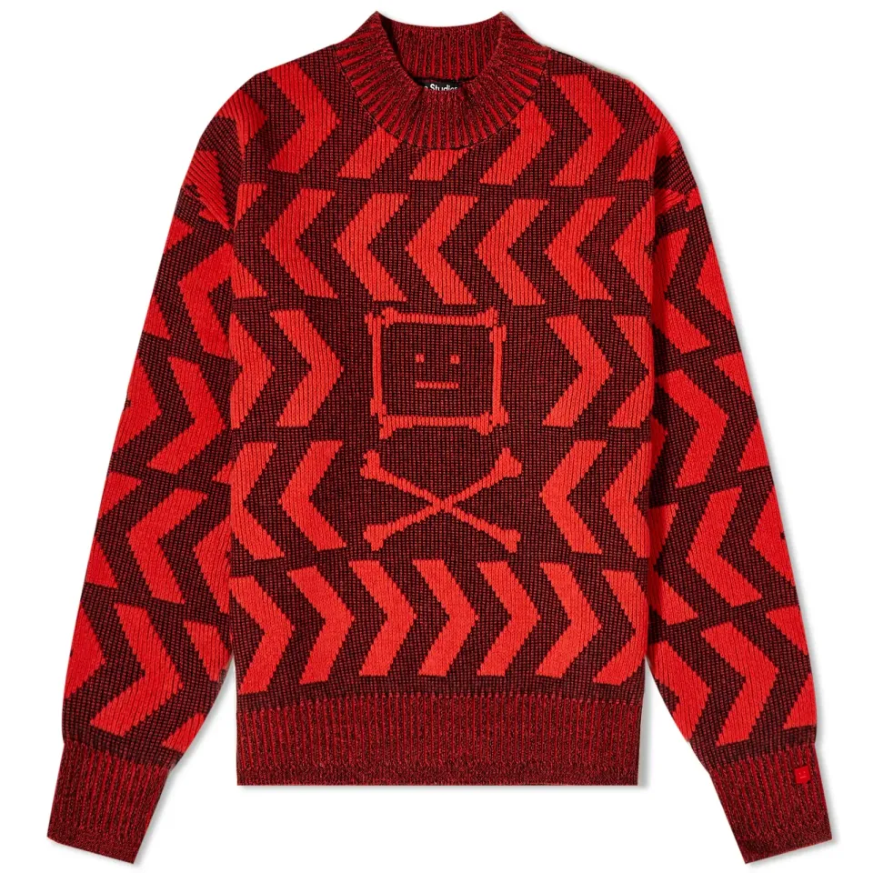 Keith Cross Bones Face Relaxed Crew Knit