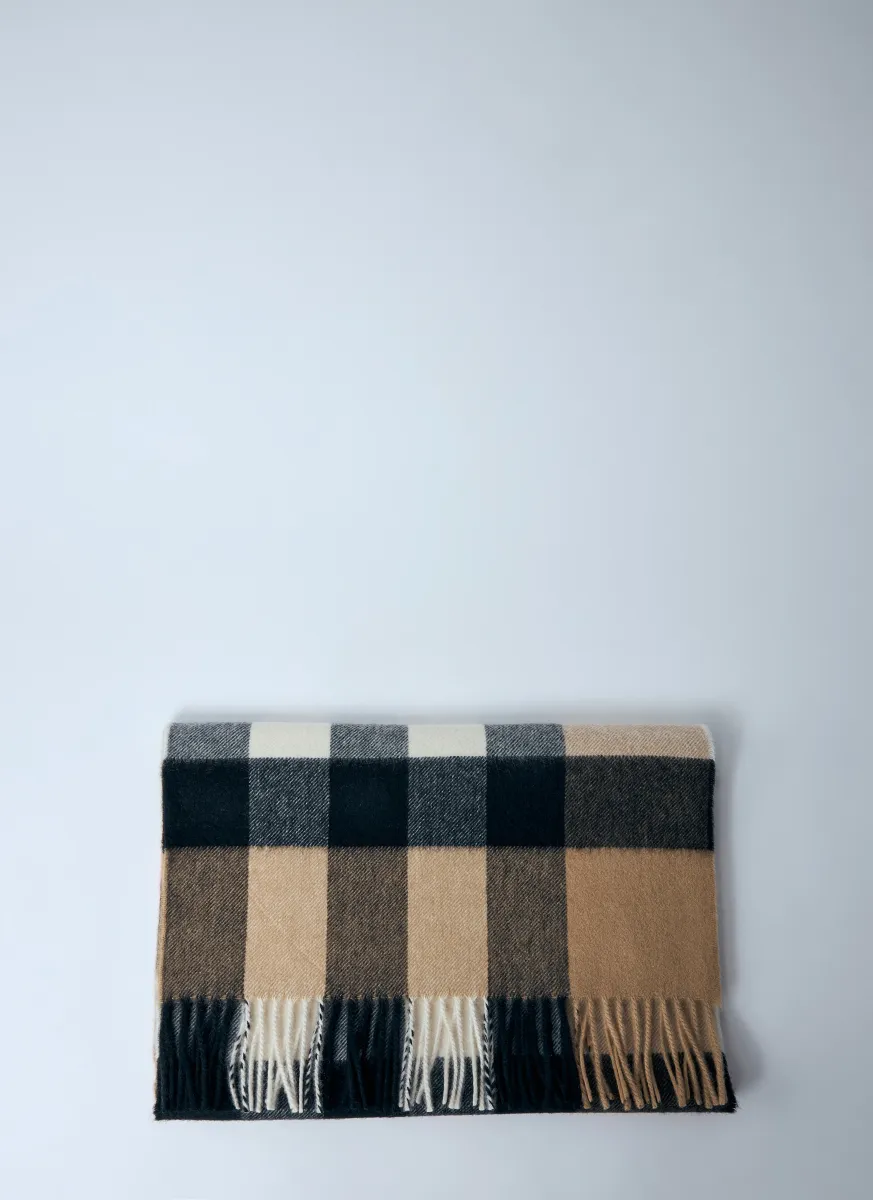 Check Cashmere Scarf