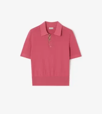 Wool Polo Shirt in Mauvewood pink