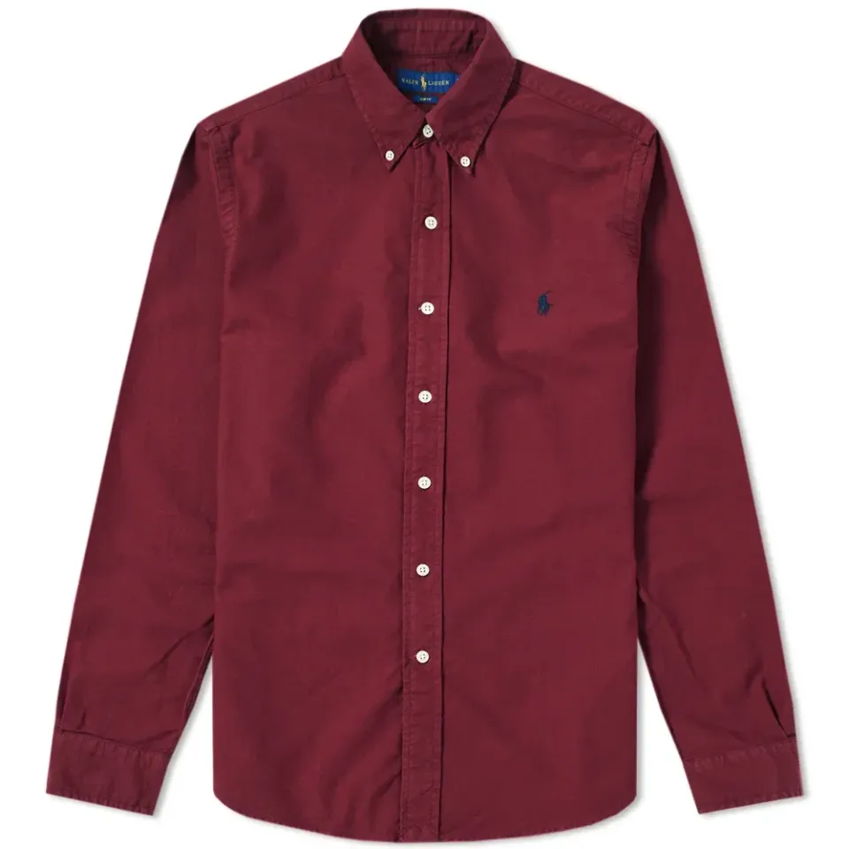 Slim Fit Garment Dyed Button Down Shirt