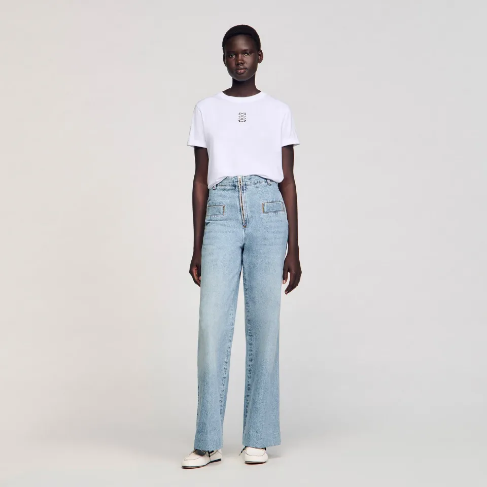 Cotton T-shirt with embroidery