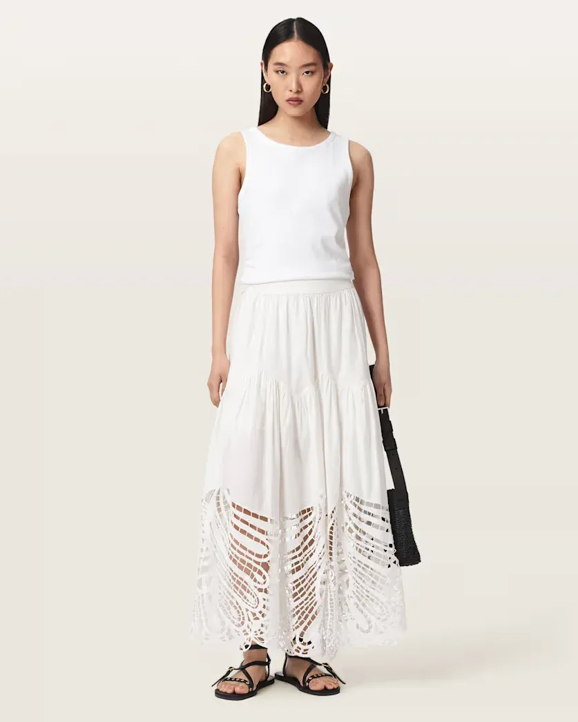 Femi Tiered Cotton Maxi Skirt