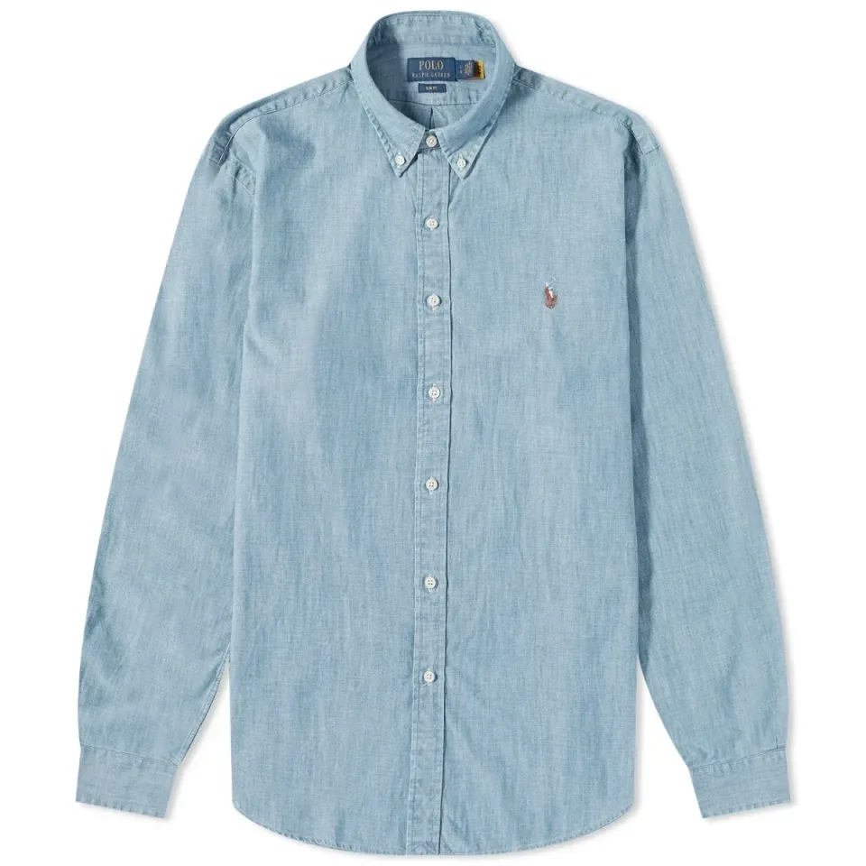 Slim Fit Button Down Chambray Shirt