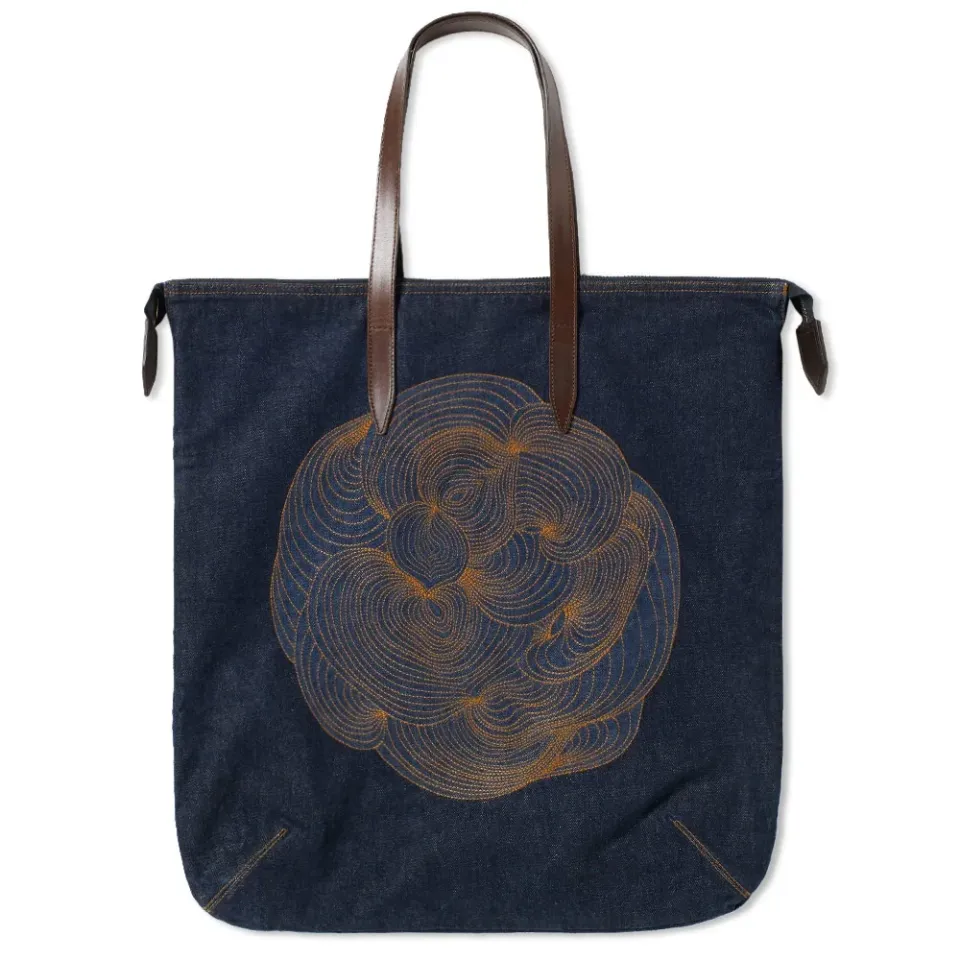 Embroidered Denim Shopper