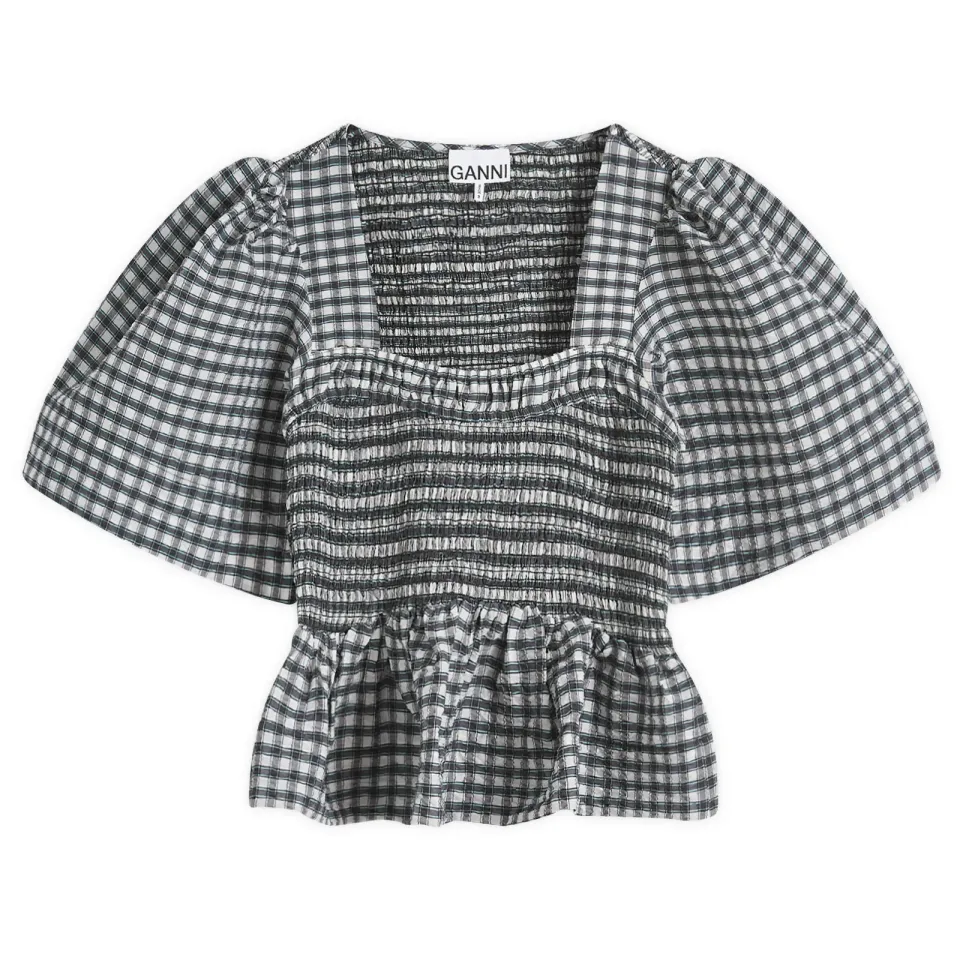 Open Neck Smock Blouse
