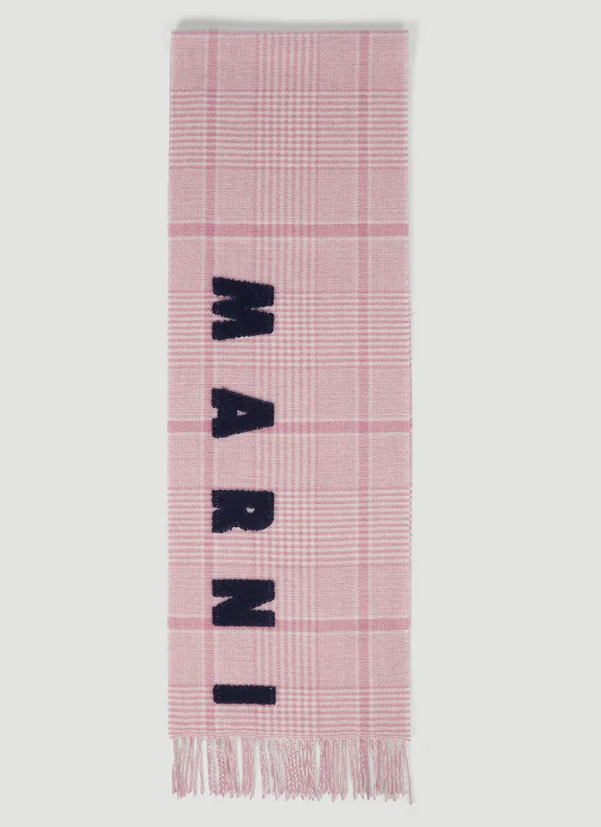 Checked Wool Scarf