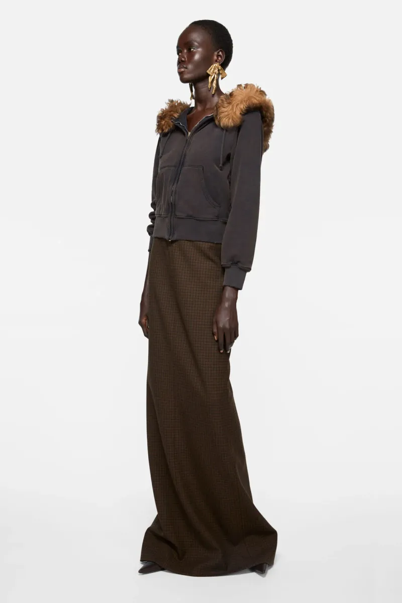 Shearling zip-up hoodie