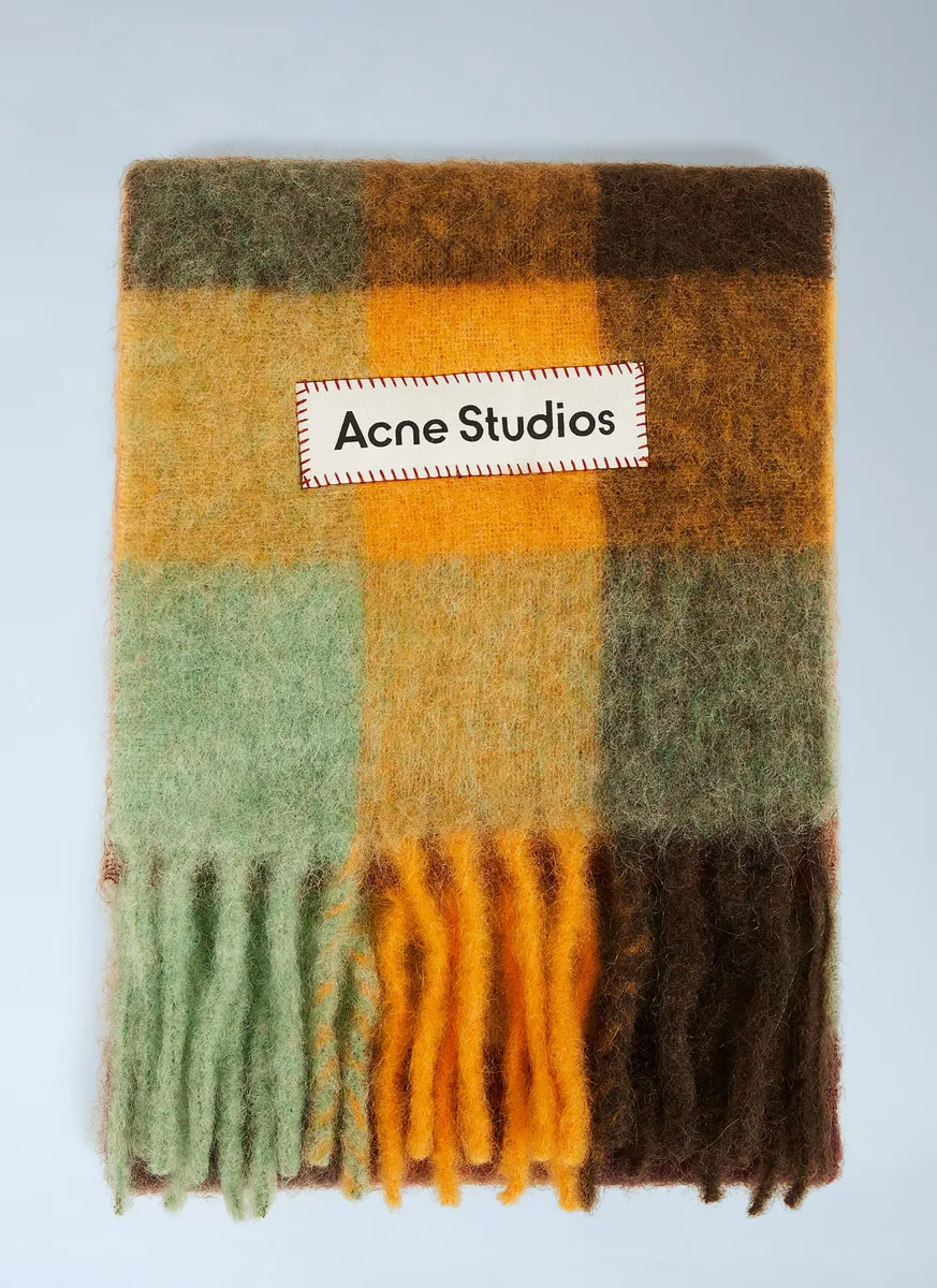 Fringed Check Scarf