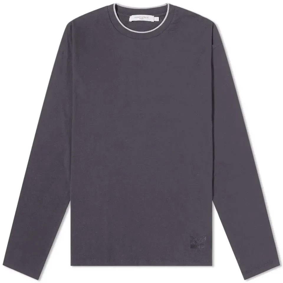 Maison Kitsuné Long Sleeve Tonal MK Embroidery T-Shirt
