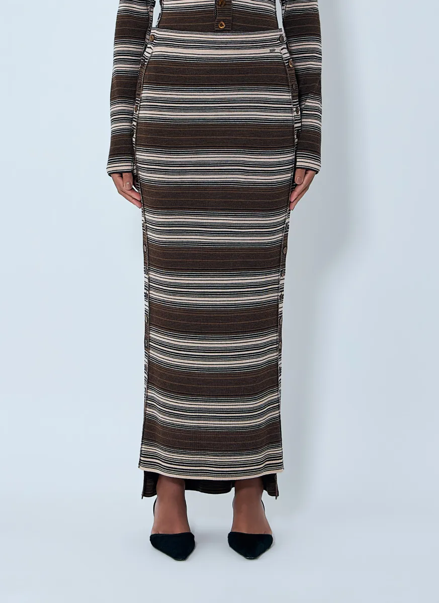 Stripe Knit Maxi Skirt