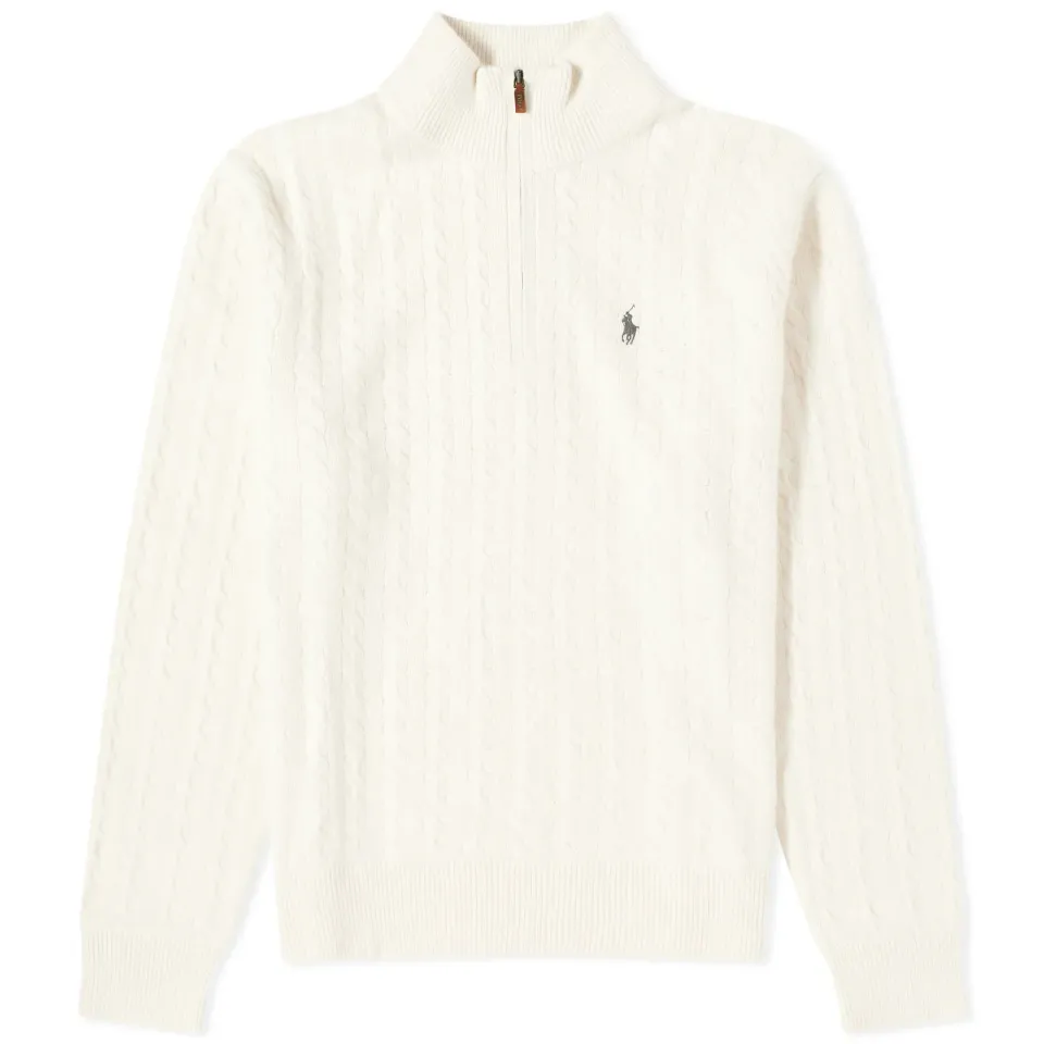 Half Zip Cable Knit Jumper