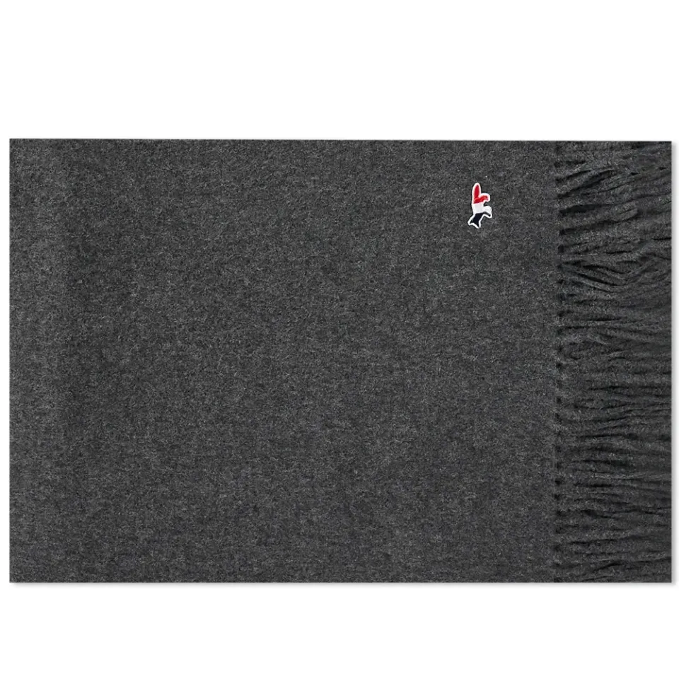Maison Kitsuné Tricolor Fox Wool Scarf