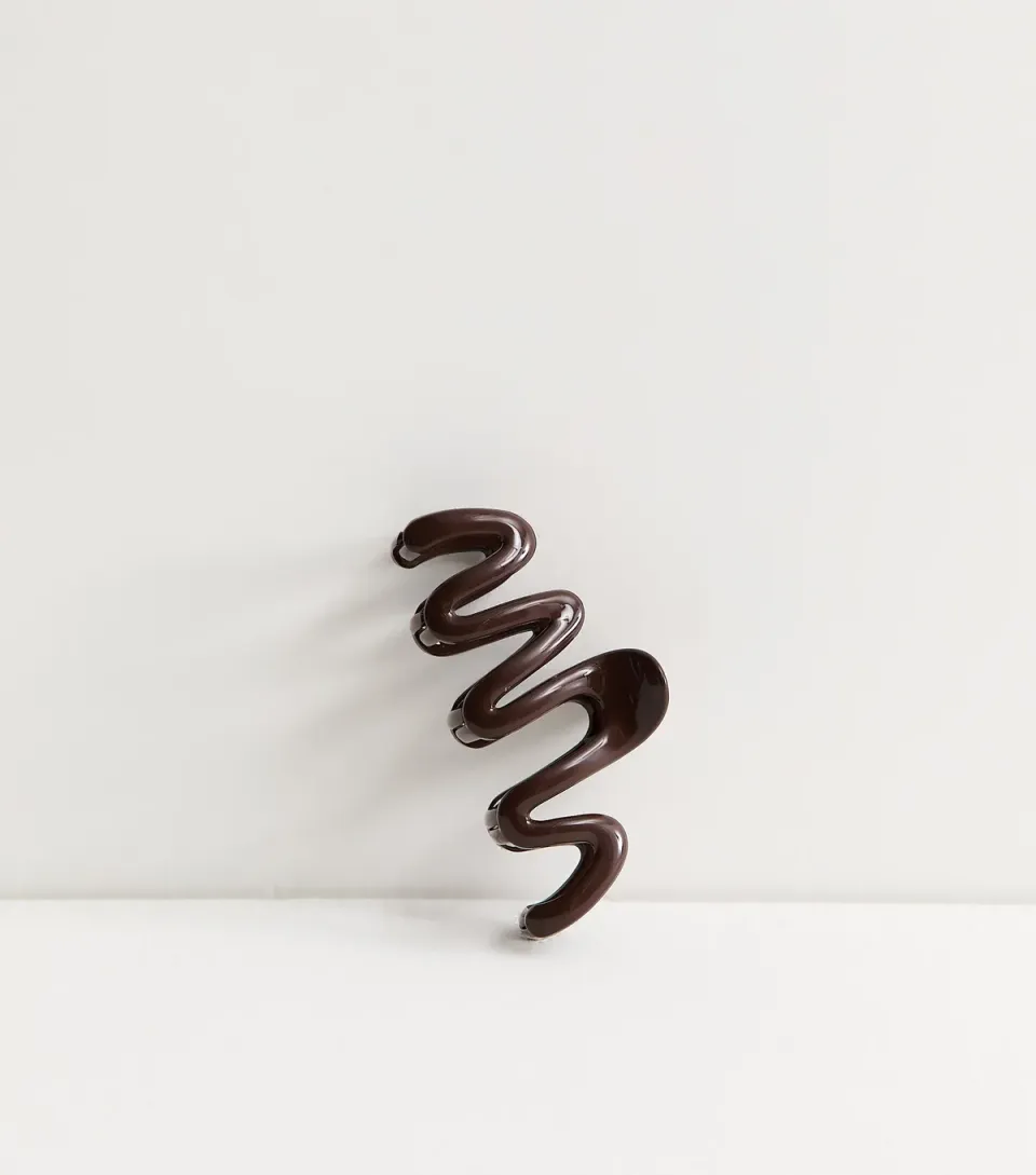 Dark Brown Squiggle Hair Claw Clip