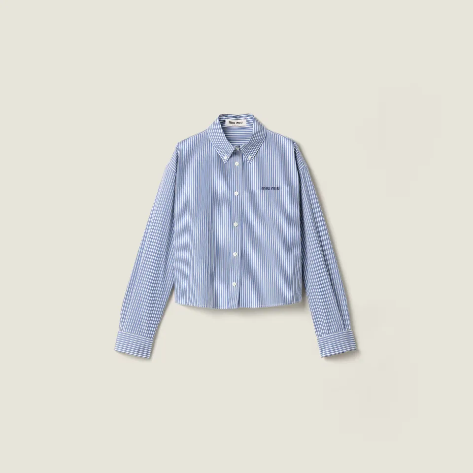 Micro pinstripe poplin shirt