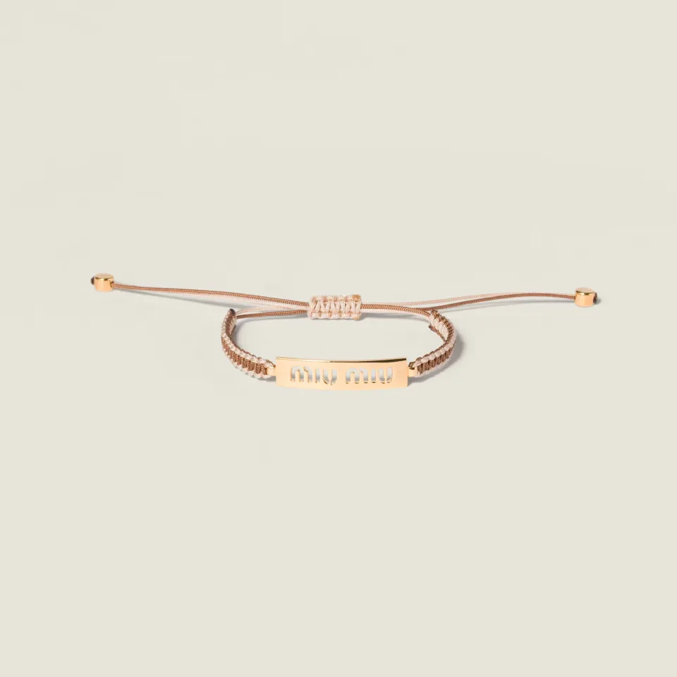 Cotton and metal bracelet