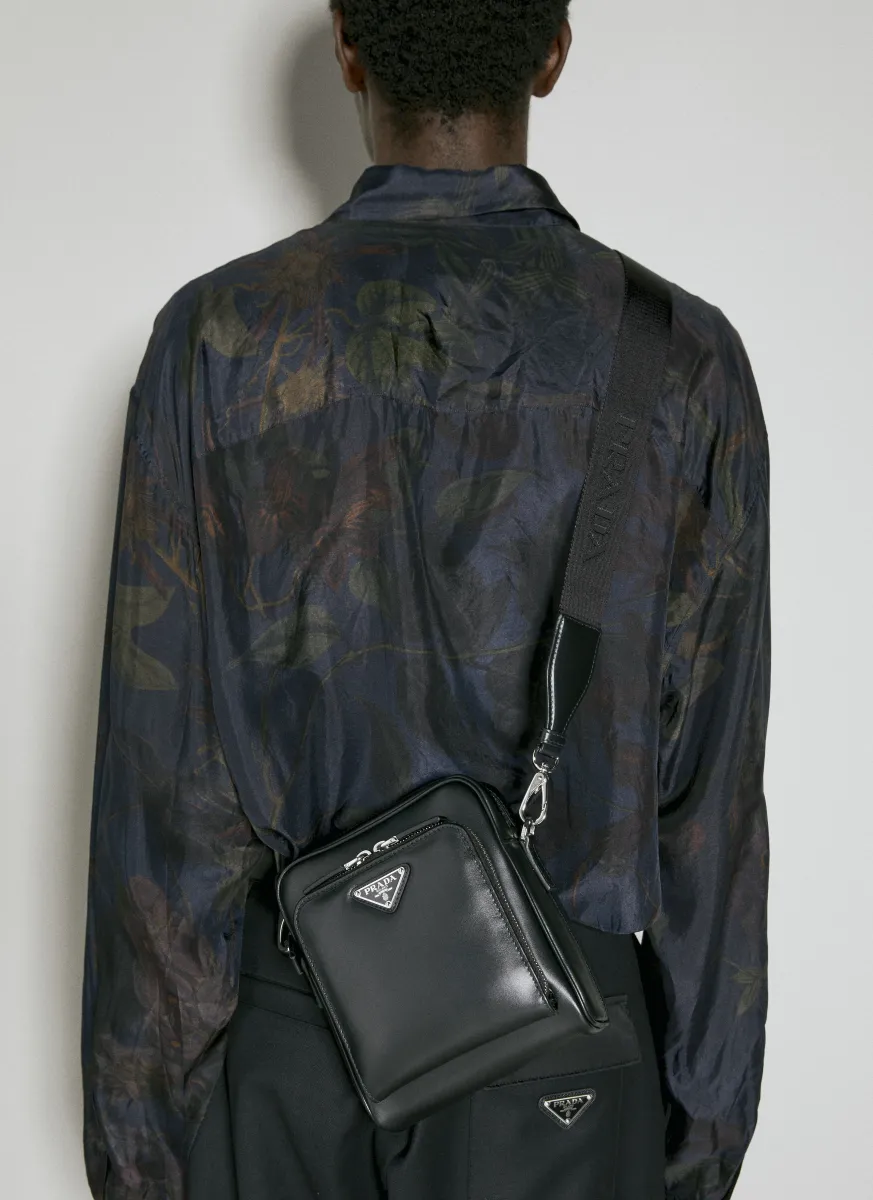 Leather Shoulder Bag With Pouch