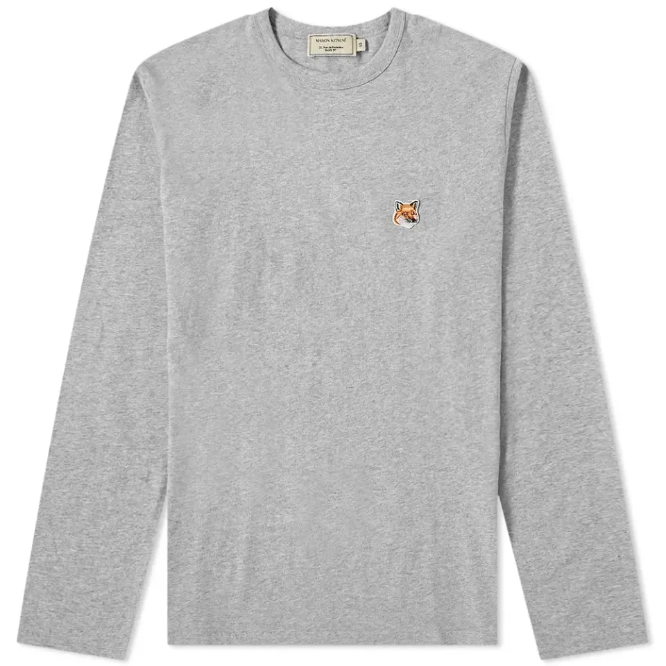 Maison Kitsuné Long Sleeve Fox Head Patch T-Shirt