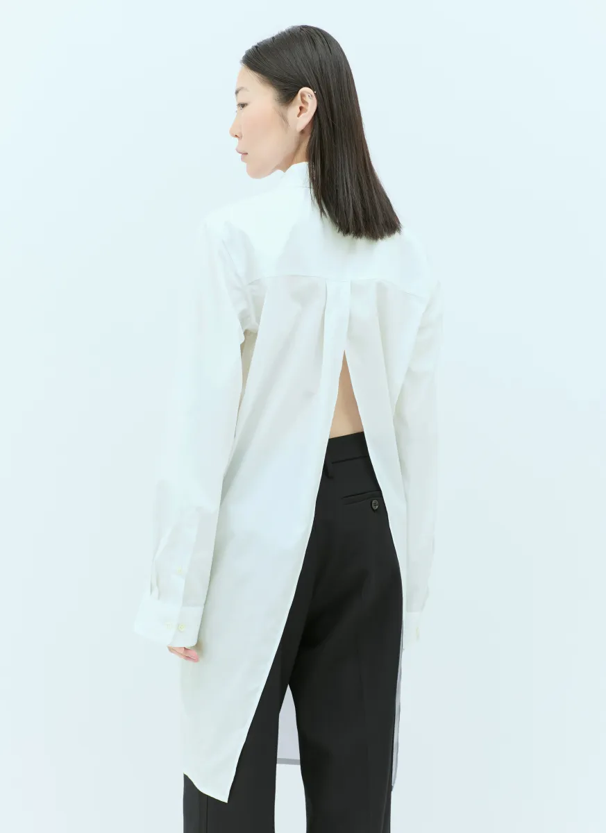 Open-Rear Poplin Shirt