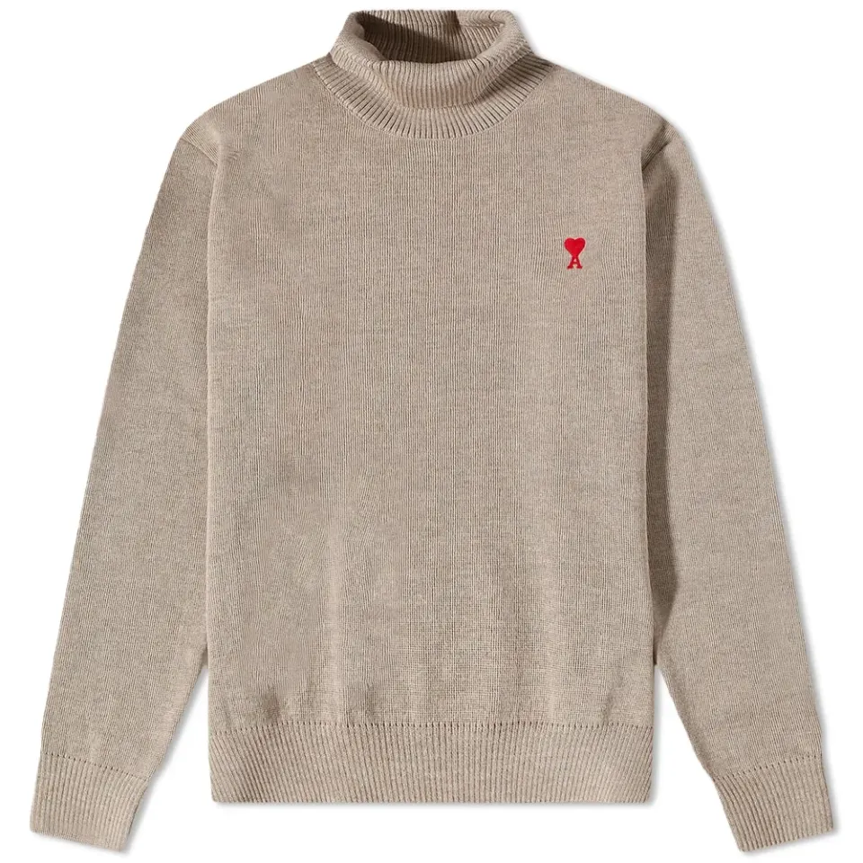 AMI Small A Heart Roll Neck Knit