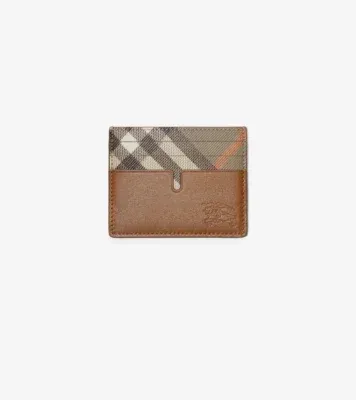 Tall Pop Check Card Case​ in Finch brown/hazel brown - Men, Leather