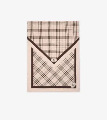 Check Knight Stamp Silk Scarf in Bow pink