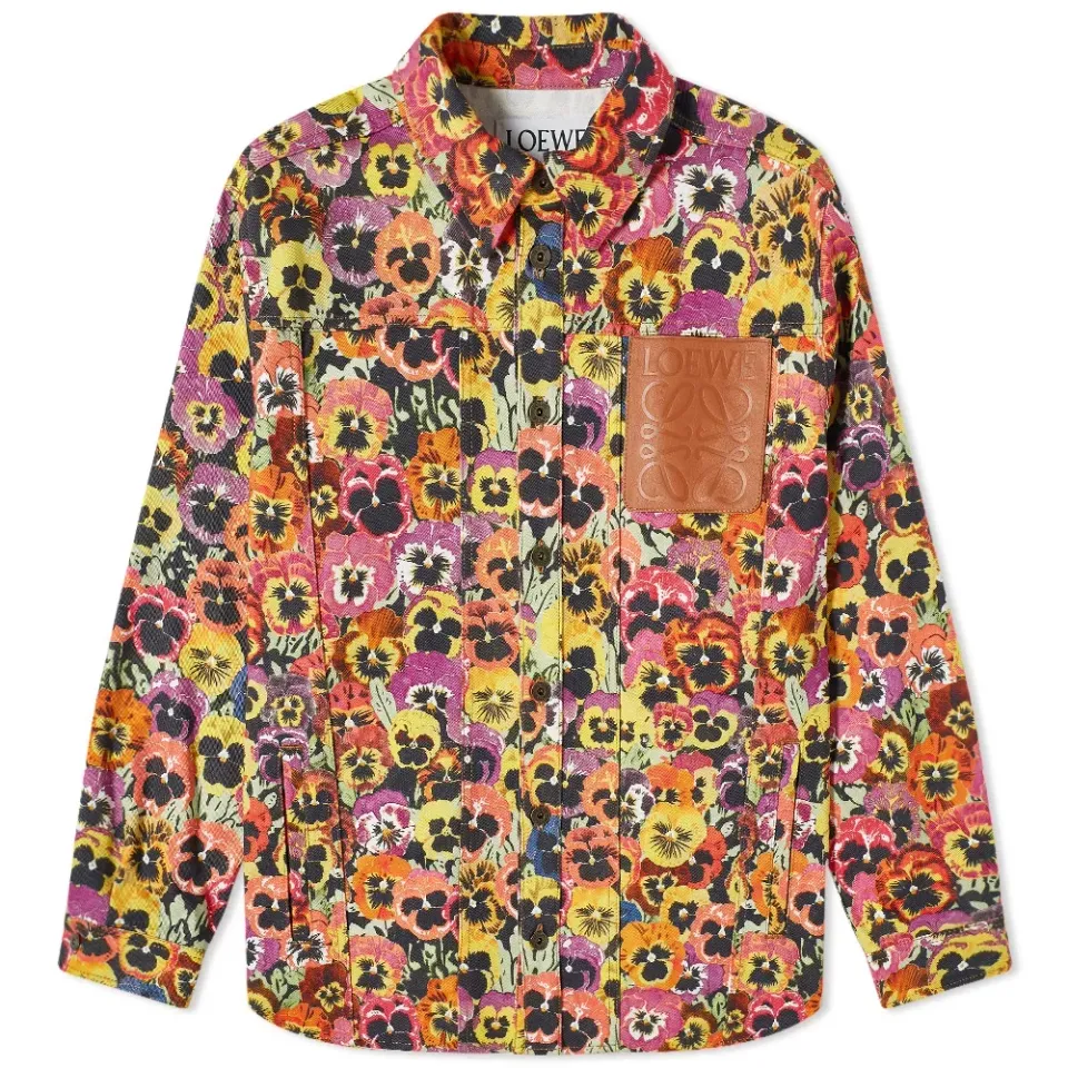 All Over Pansies Print Shirt