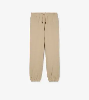 Landscape Label Cotton Jogging Pants in Dune beige melange