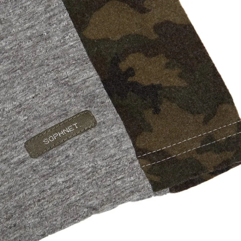 SOPHNET. Camouflage Side Panel Tee