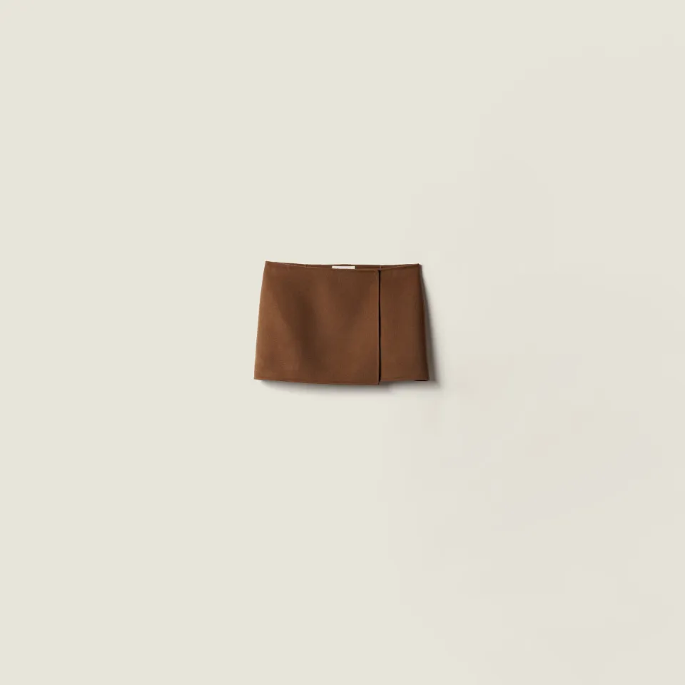 Double cashmere miniskirt