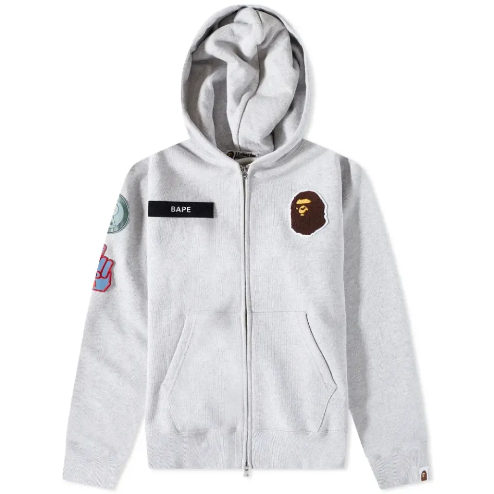 Military Patch Heavy Weight Zip Hoody