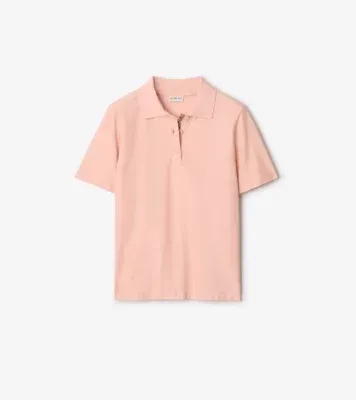 Cotton Polo Shirt in Posy pink