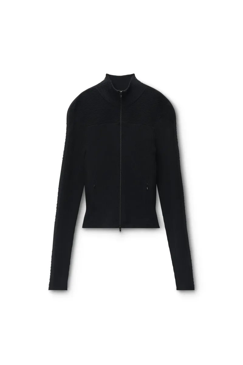 Debossed Logo Fitted Jacket