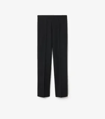 Grain de Poudre Wool Tuxedo Trousers in Black