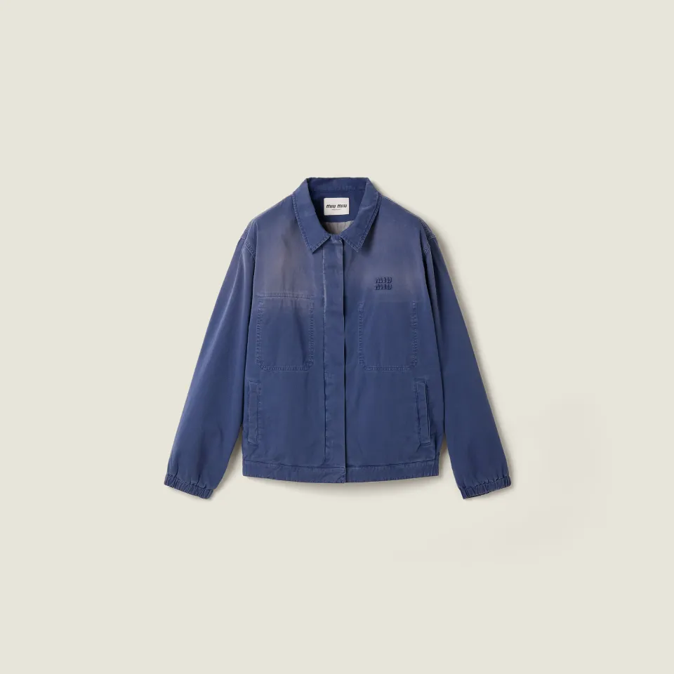 Garment-dyed twill blouson jacket
