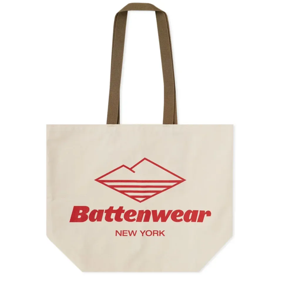 Logo Print Canvas Tote Bag