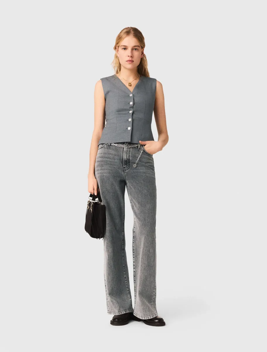 Jewel-button tailored jacket