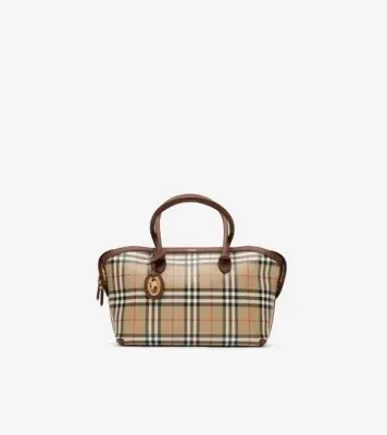 Small Check Zip Tote in Archive beige - Women, Cotton