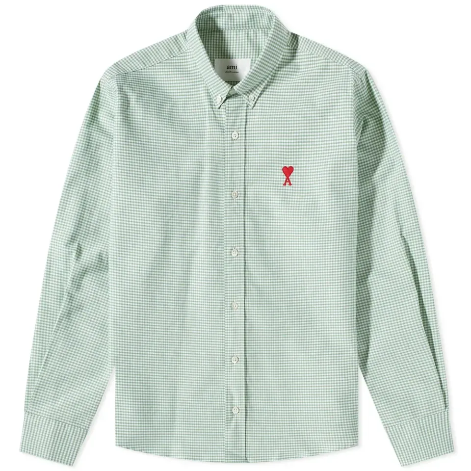 AMI Small A Heart Button Down Shirt