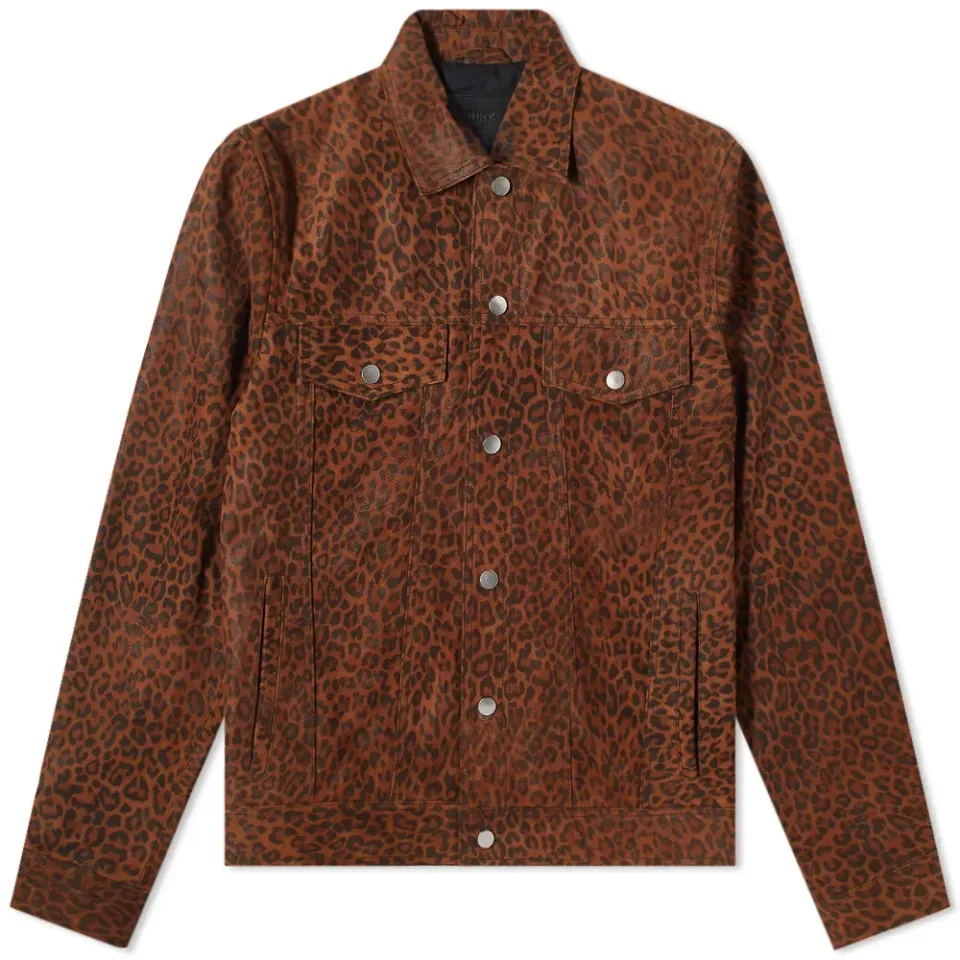 Suede Over Printed Trucker Jacket