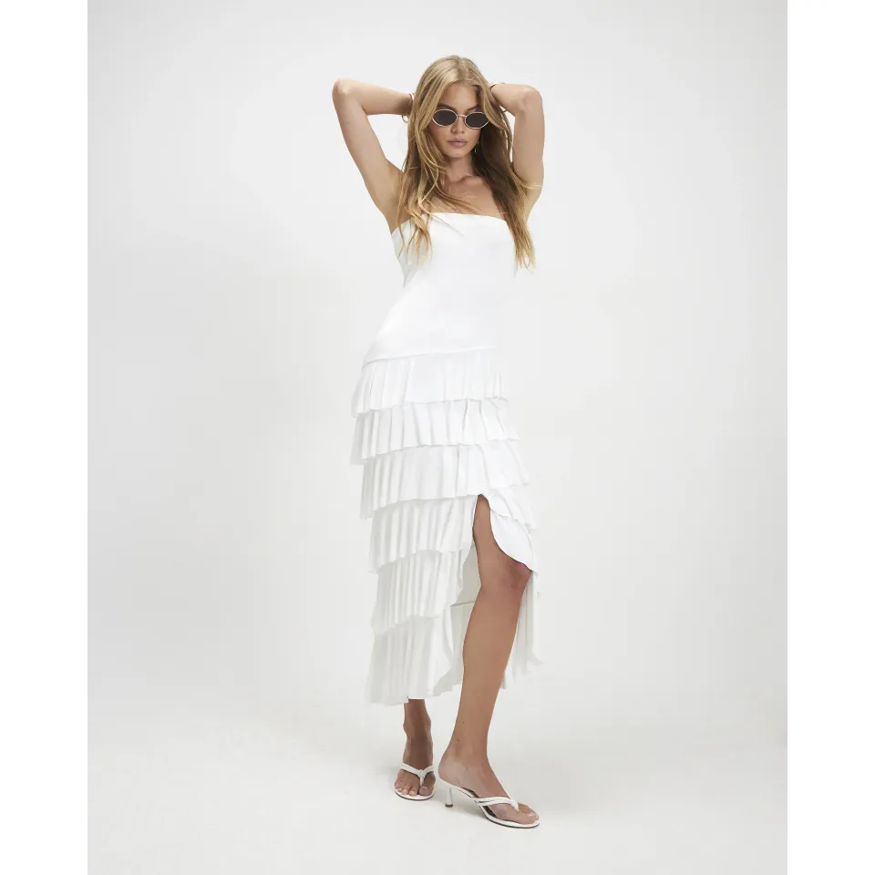 Bandeau Ruffle Maxi Dress