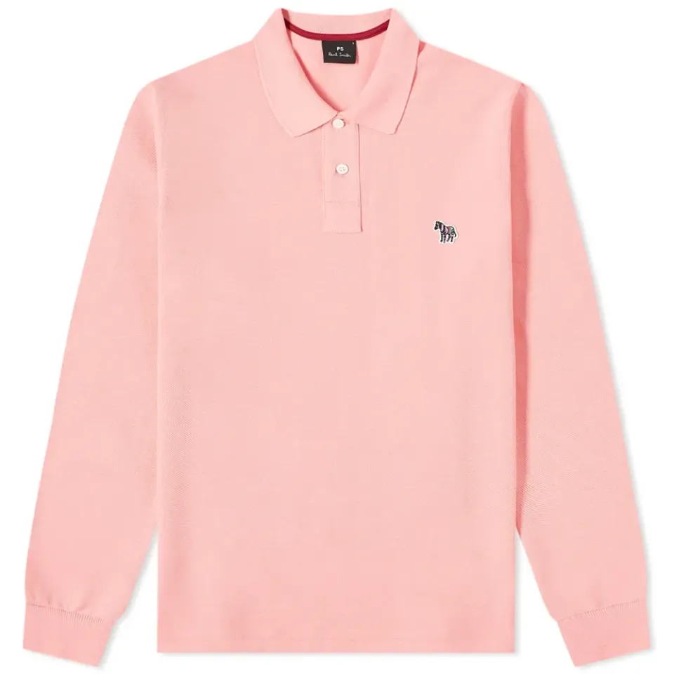 Long Sleeve Regular Fit Zebra Polo