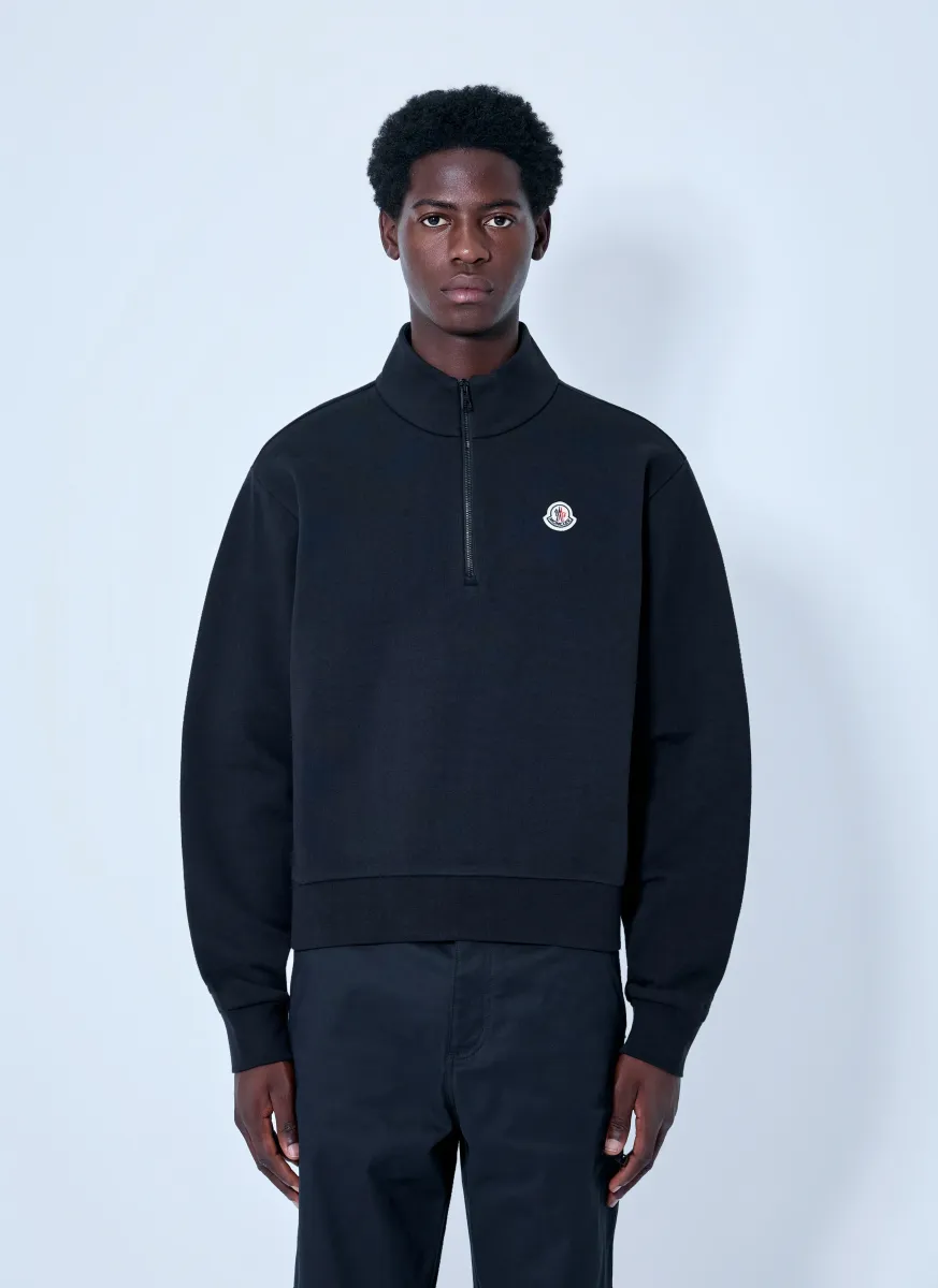 Half-Zip Sweatshirt with Logo Patch