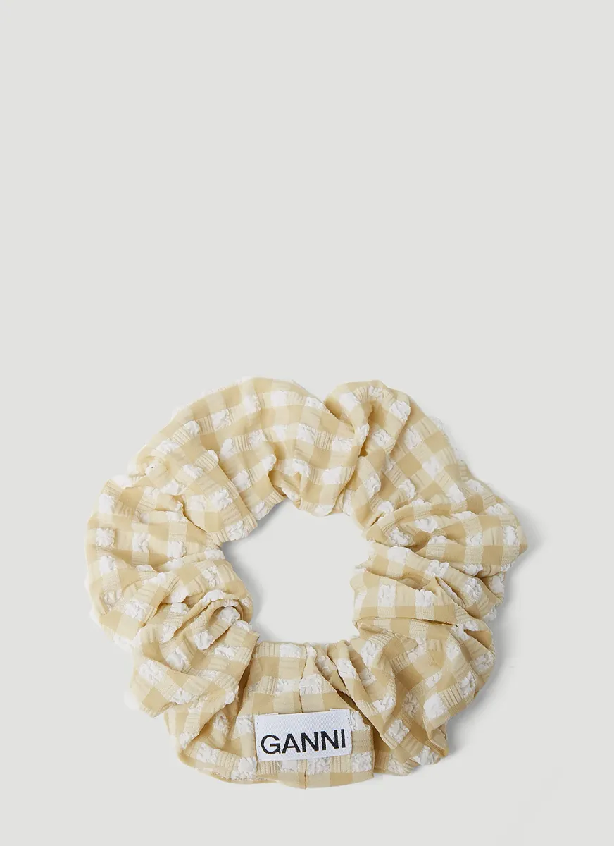 Check Seersucker Scrunchie