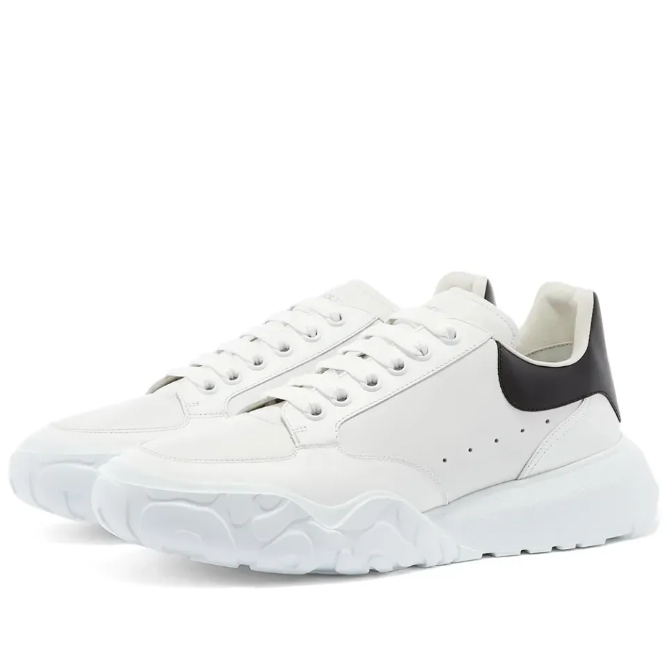 Contrast Heel Tab Court Wedge Sole Sneaker