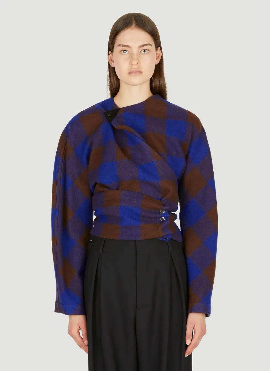 Checked Wrap Top