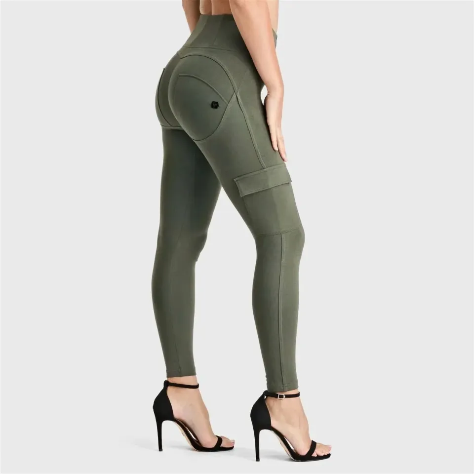 WRUP Cargo Fashion - High Waisted - 7/8 Length - Military Green