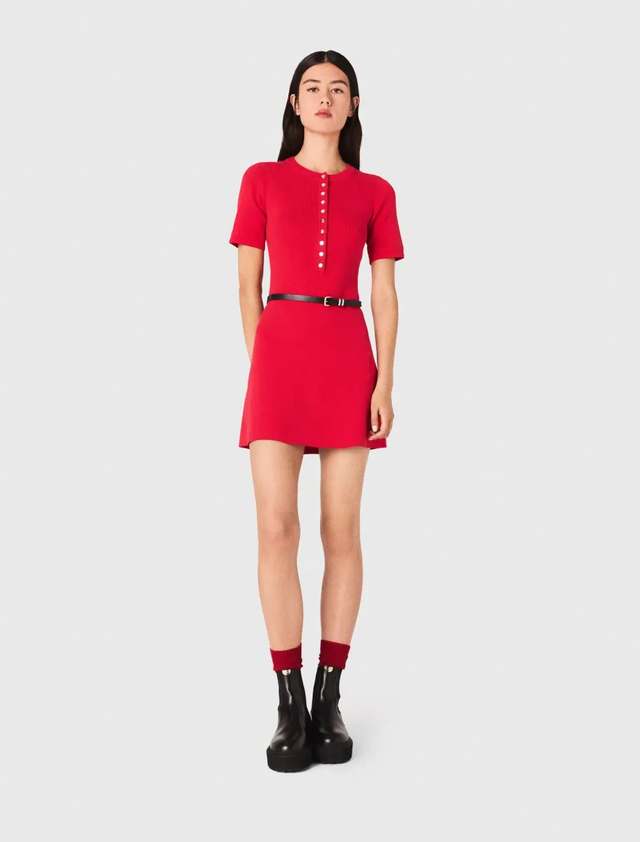 Short ribbed knit dress
