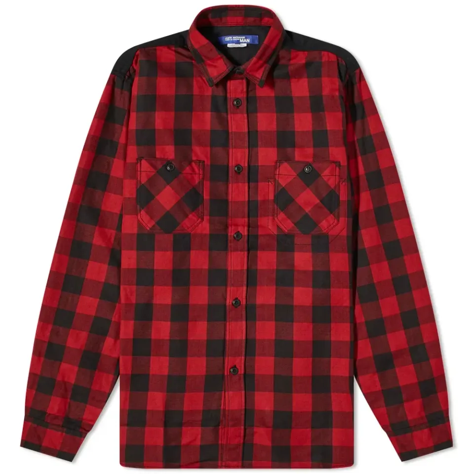 Panelled Check Overshirt