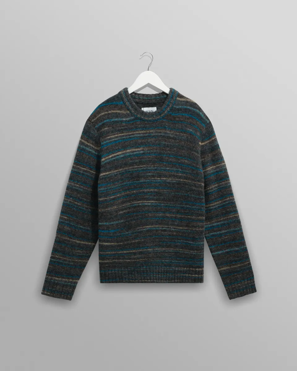 Wilde - Grey and Teal Space Dye Wool Crewneck